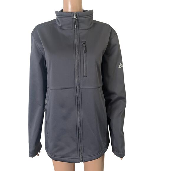 Ozark Trail Softshell Jacket Mens Small Gray Windbreaker Zip Front Fleece Lined - Picture 4 of 14